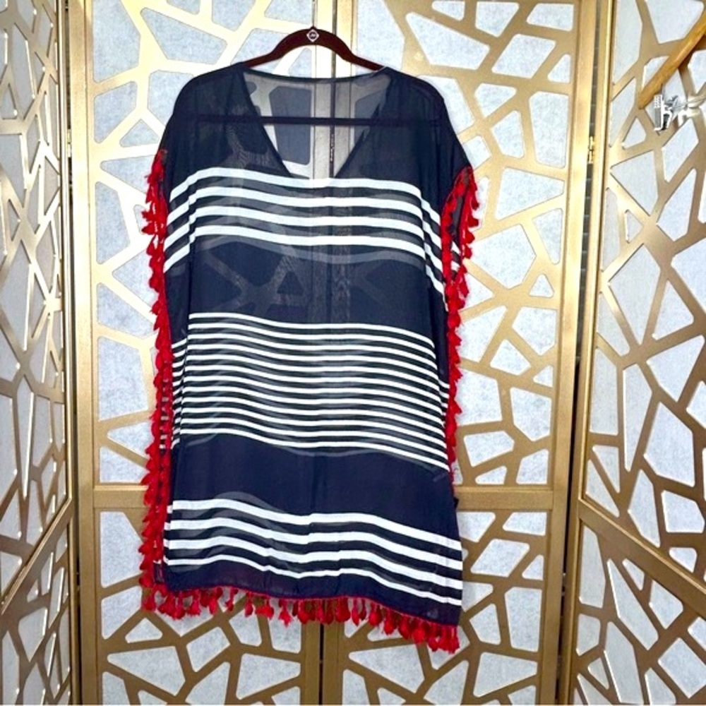 Blue Sheer Beachwear Coverup View 3